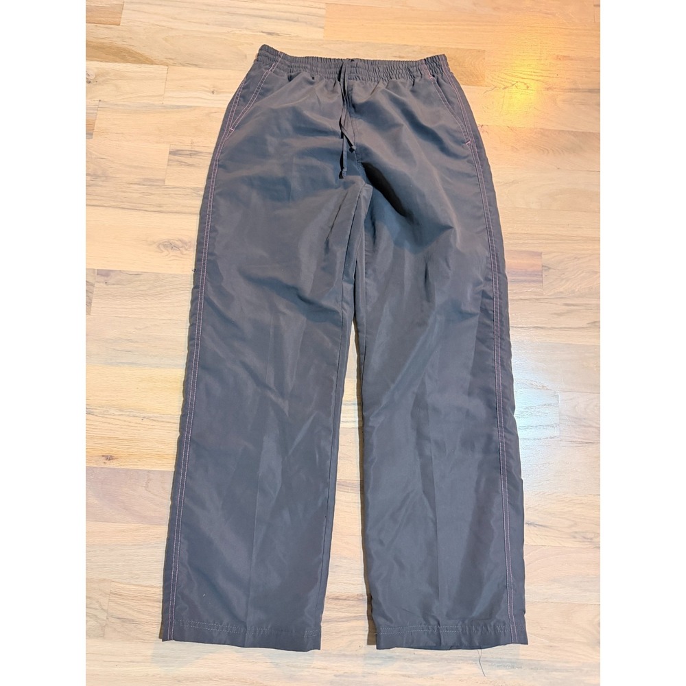 Activology Women's Lined Loose Athletic Pants Dark Gray Pink Stitching Medium